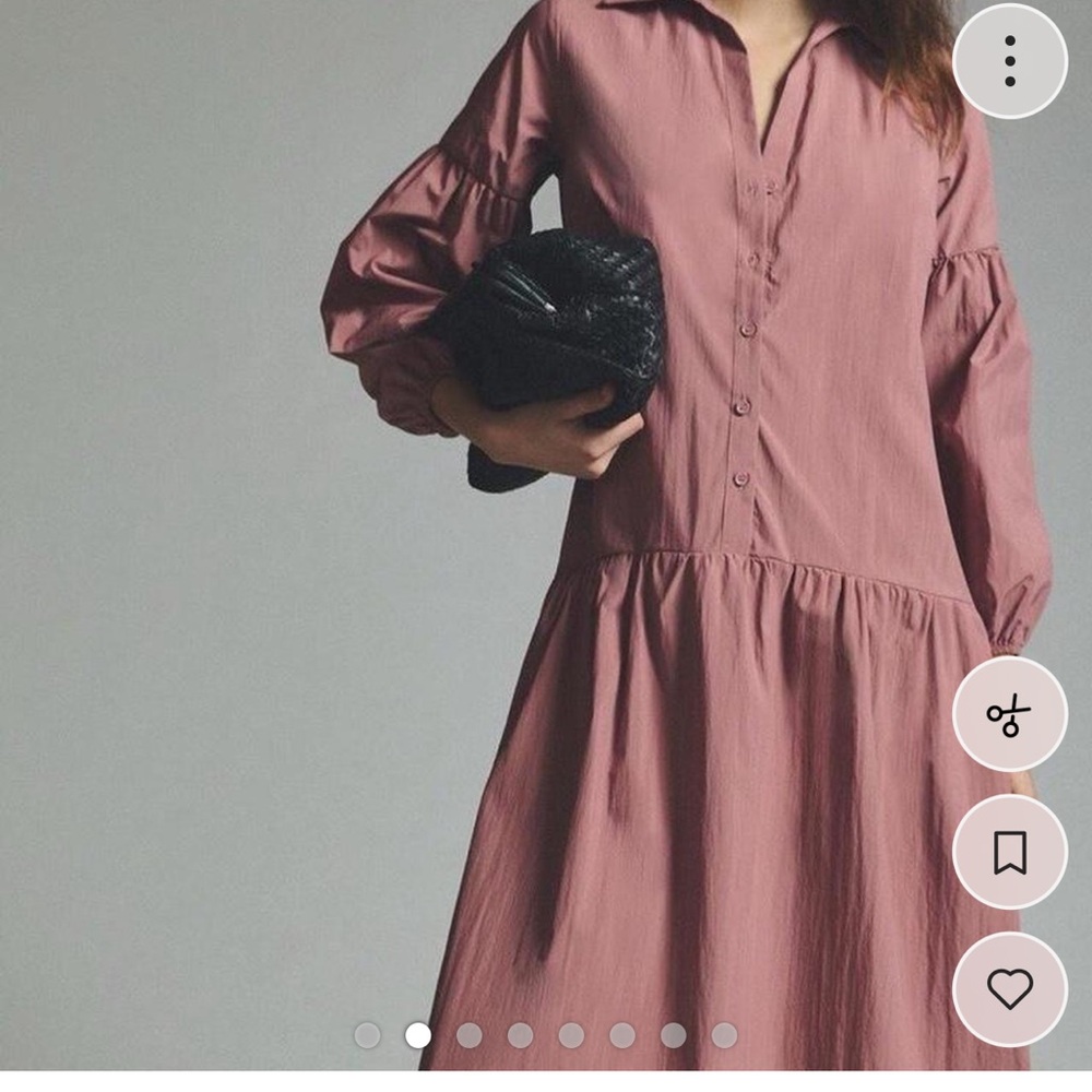 Maeve Dusty Rose Button-Front Midi Dress